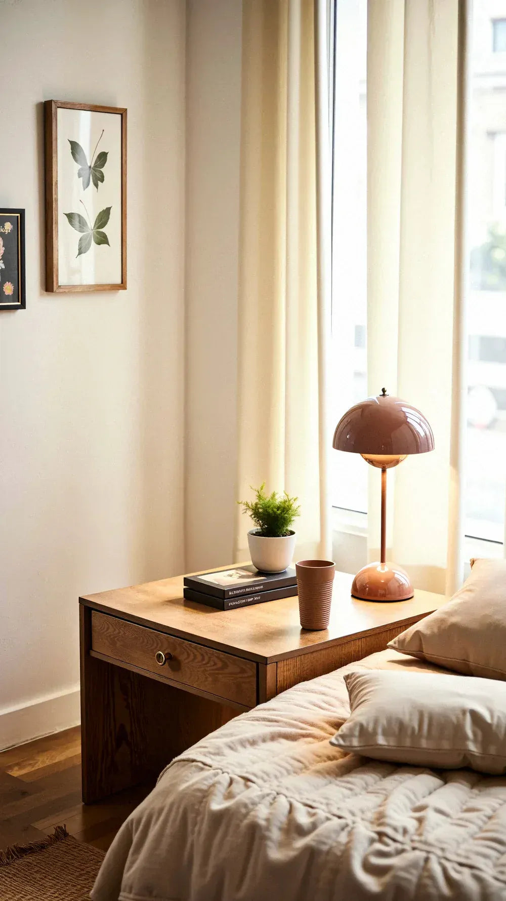 Minimalist Wireless Rechargeable LED Table Lamp with Touch Dimming for Bedroom