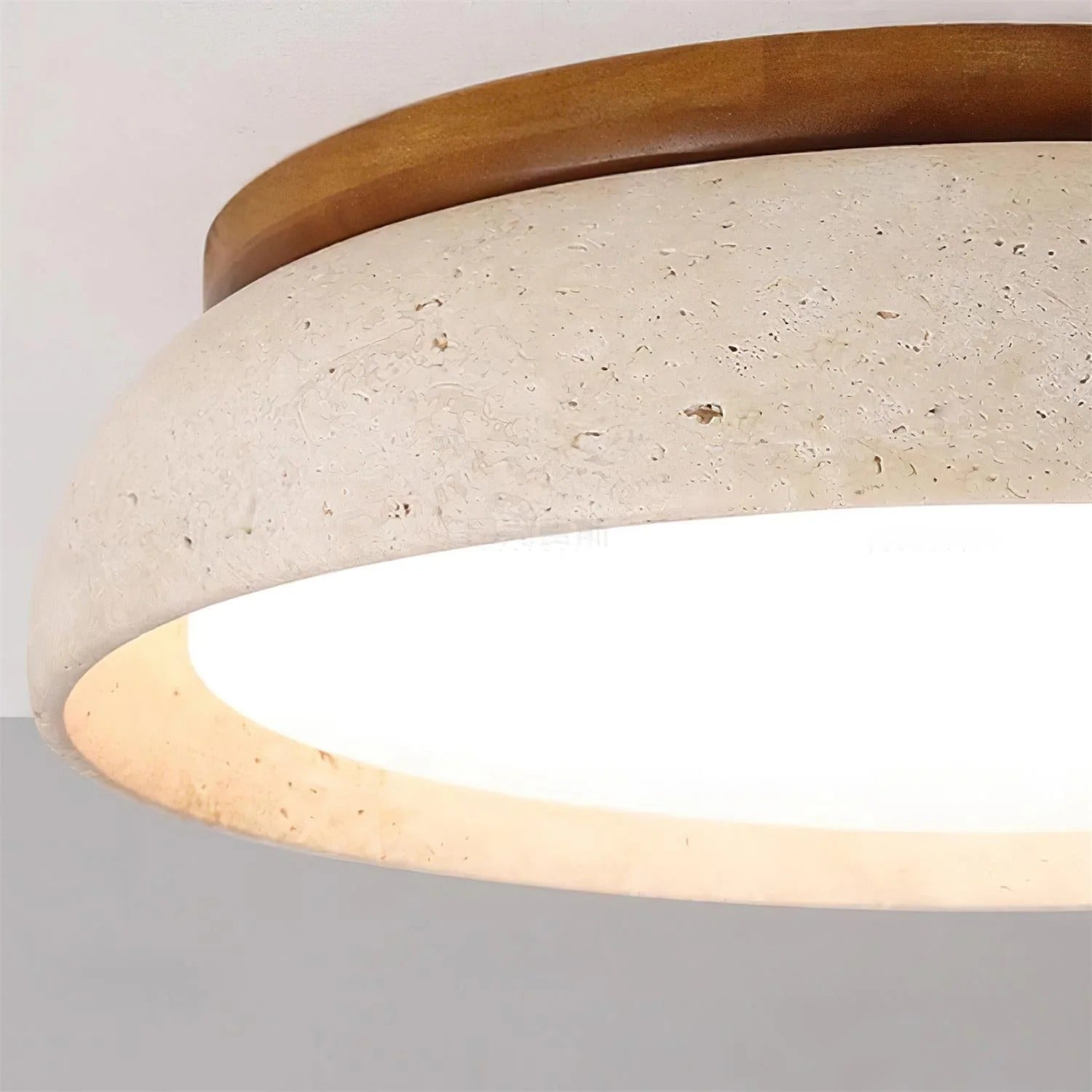 Travertine Stone Flush Mount Ceiling Light for Living Room