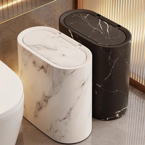 Marble Design Waste Bin with Lid