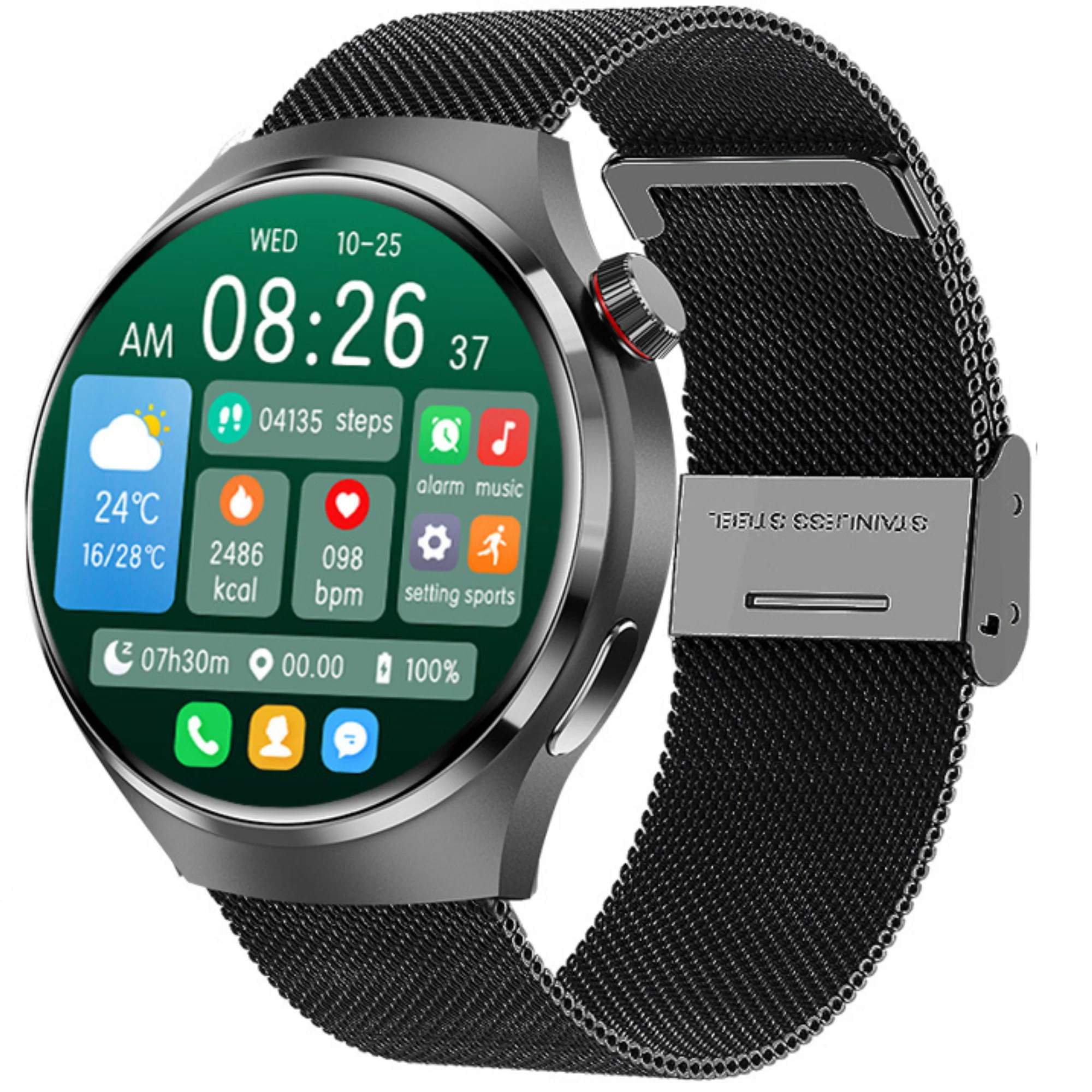 Smartwatch with AMOLED Display and Heart Rate Tracking