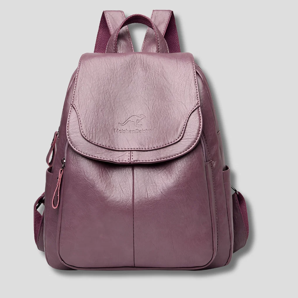 Women's Embossed Leather Backpack