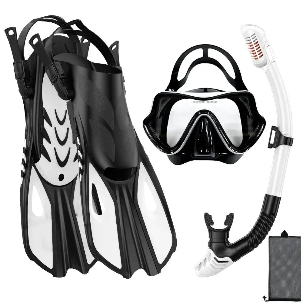 Snorkel Set with Panoramic Mask and Fins
