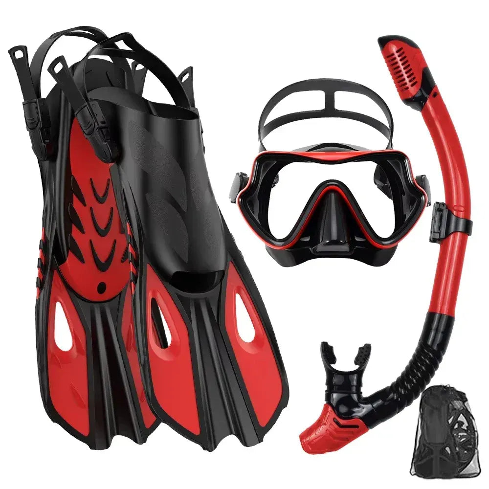 Snorkel Set with Panoramic Mask and Fins