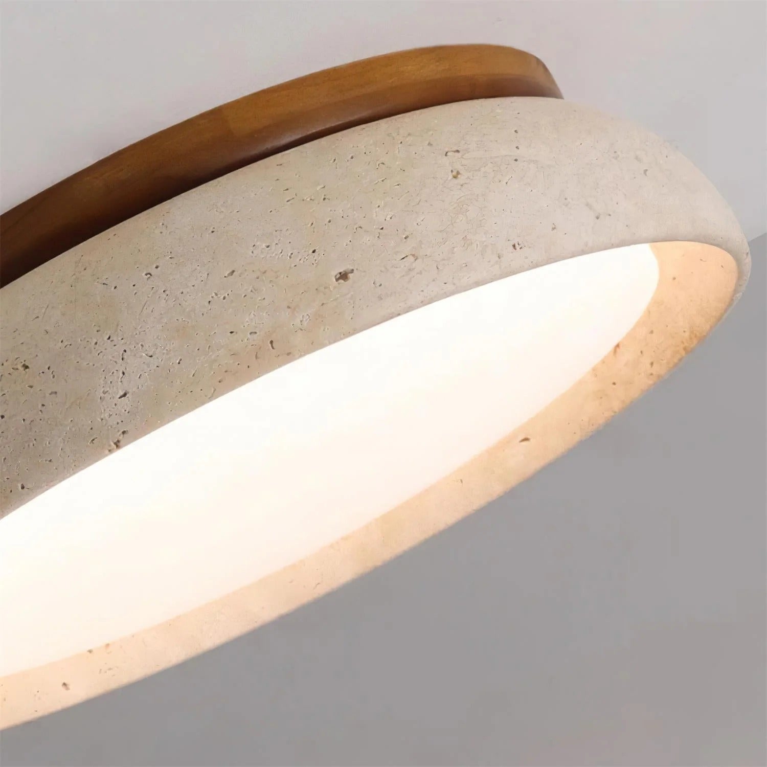 Travertine Stone Flush Mount Ceiling Light for Living Room