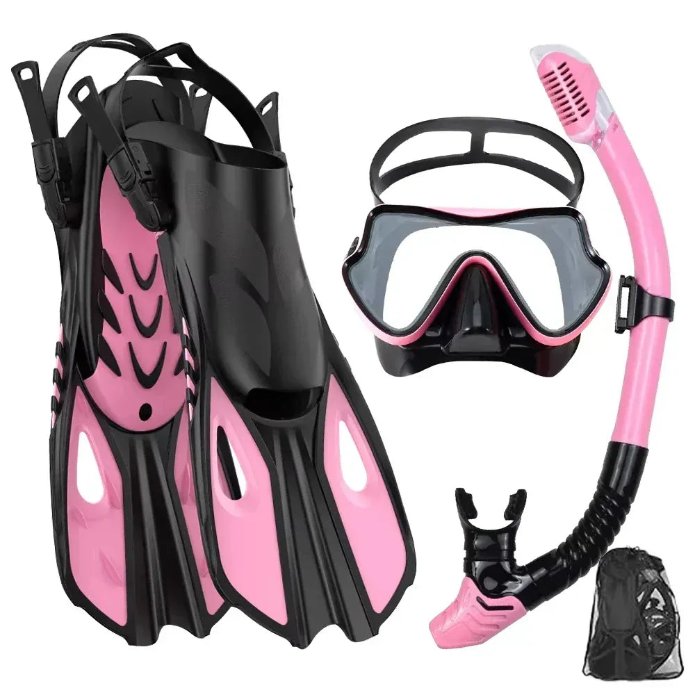 Snorkel Set with Panoramic Mask and Fins