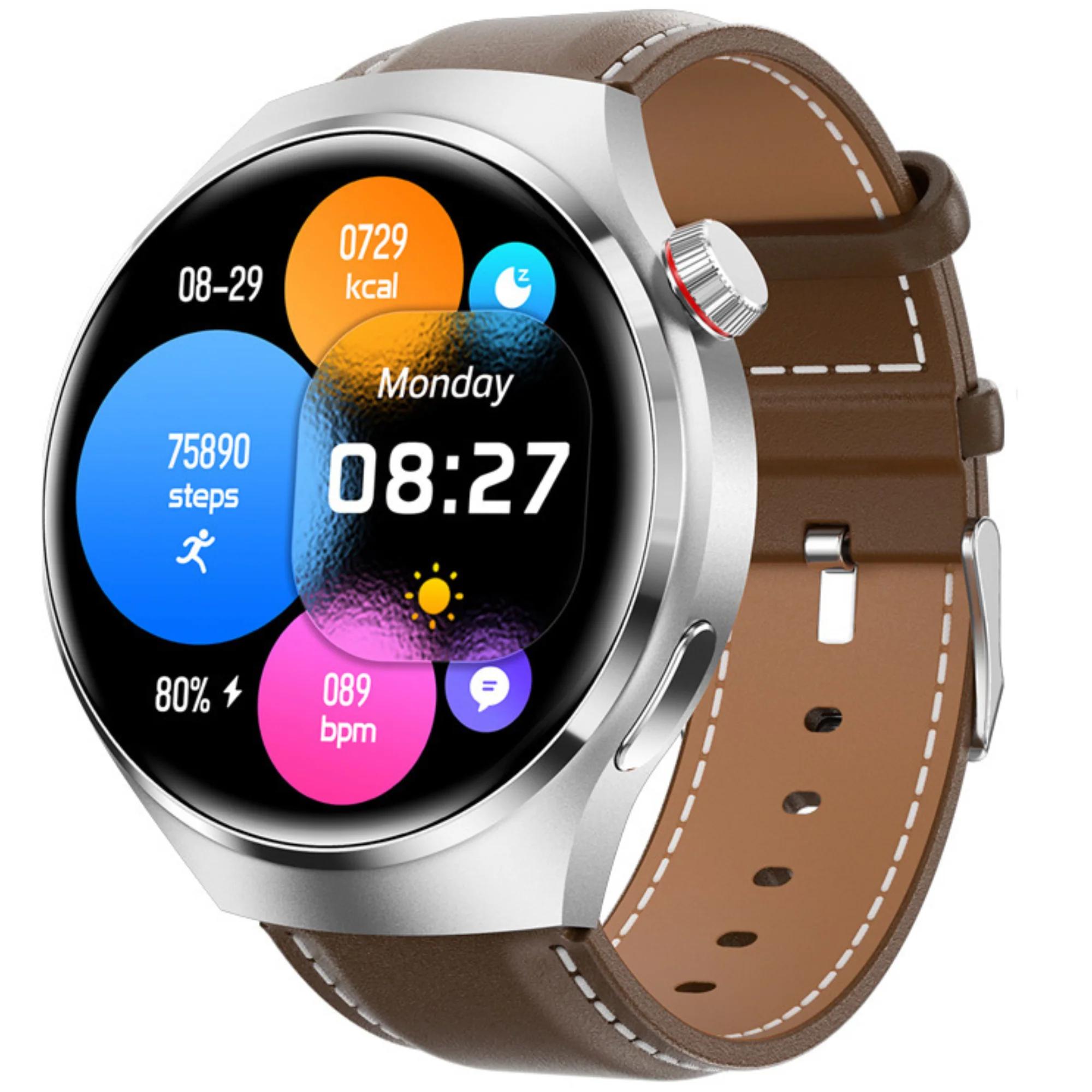 Smartwatch with AMOLED Display and Heart Rate Tracking