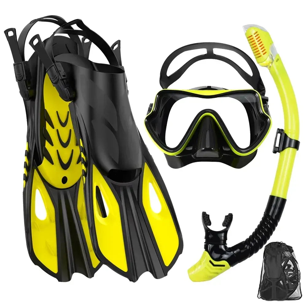 Snorkel Set with Panoramic Mask and Fins