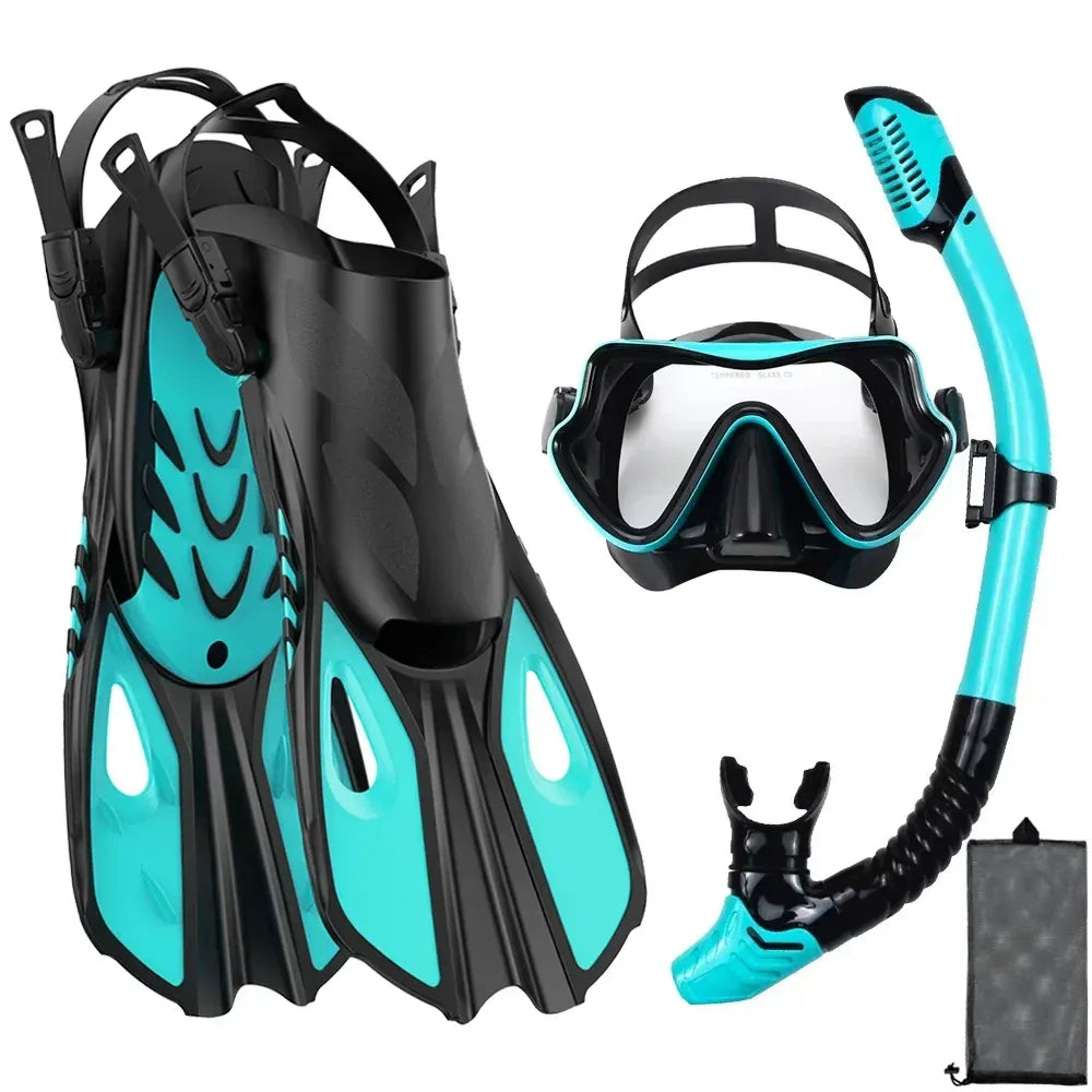 Snorkel Set with Panoramic Mask and Fins