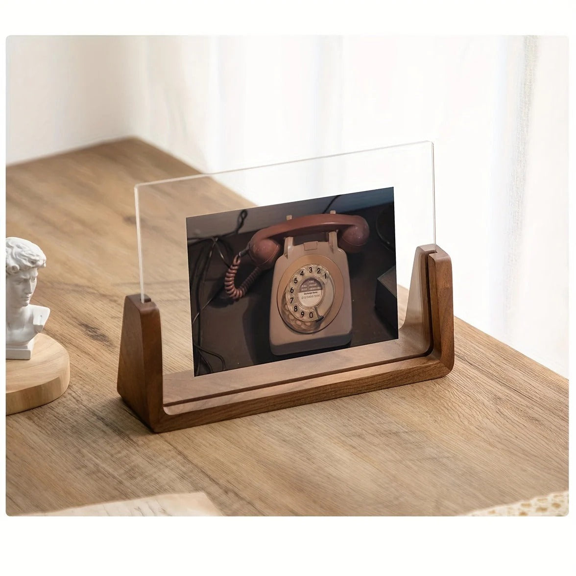 U-Shaped Acrylic and Wood Photo Frame