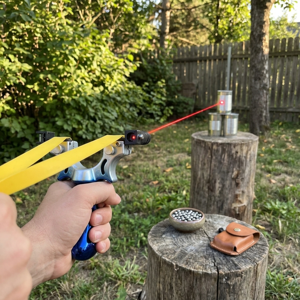 Precision Metal Slingshot with Laser Sight (18+)