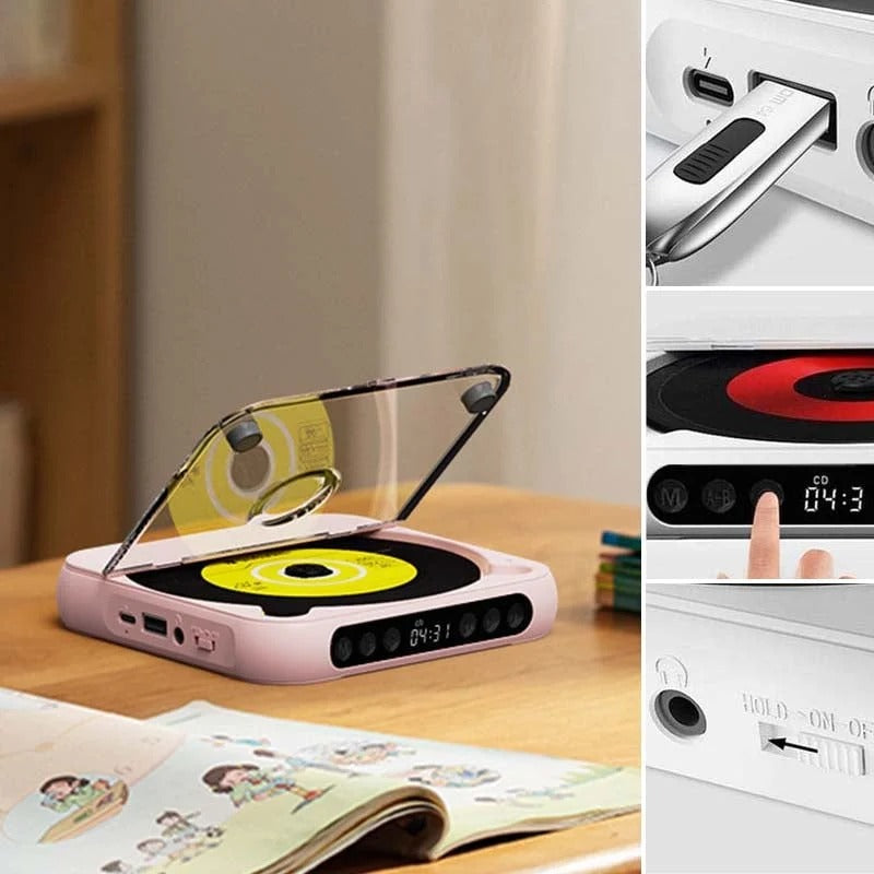 Compact Portable CD Player with Bluetooth