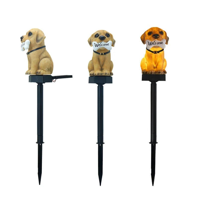 Puppy Solar Garden Lamp Yellow