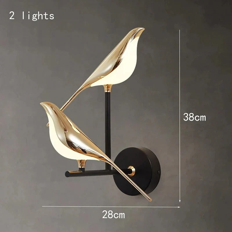 Golden Birdlight Wall Lamp Modern Nordic LED Wall Sconce