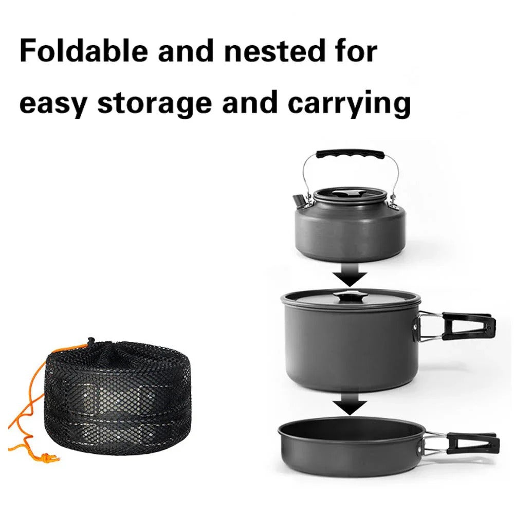 Camping Cookware Set for 4-5 People