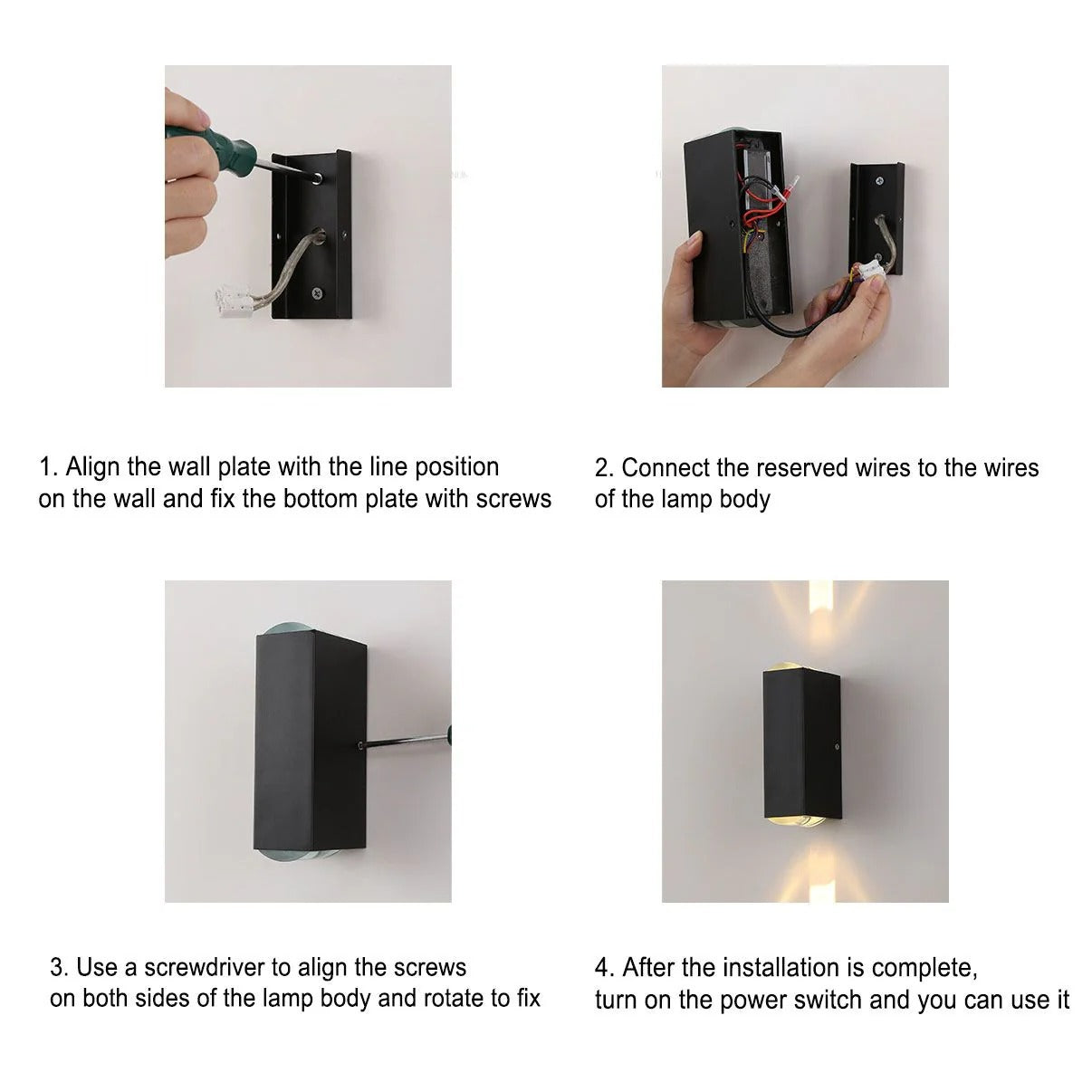 Modern Minimalist Black Aluminum Rectangular LED Wall Sconce