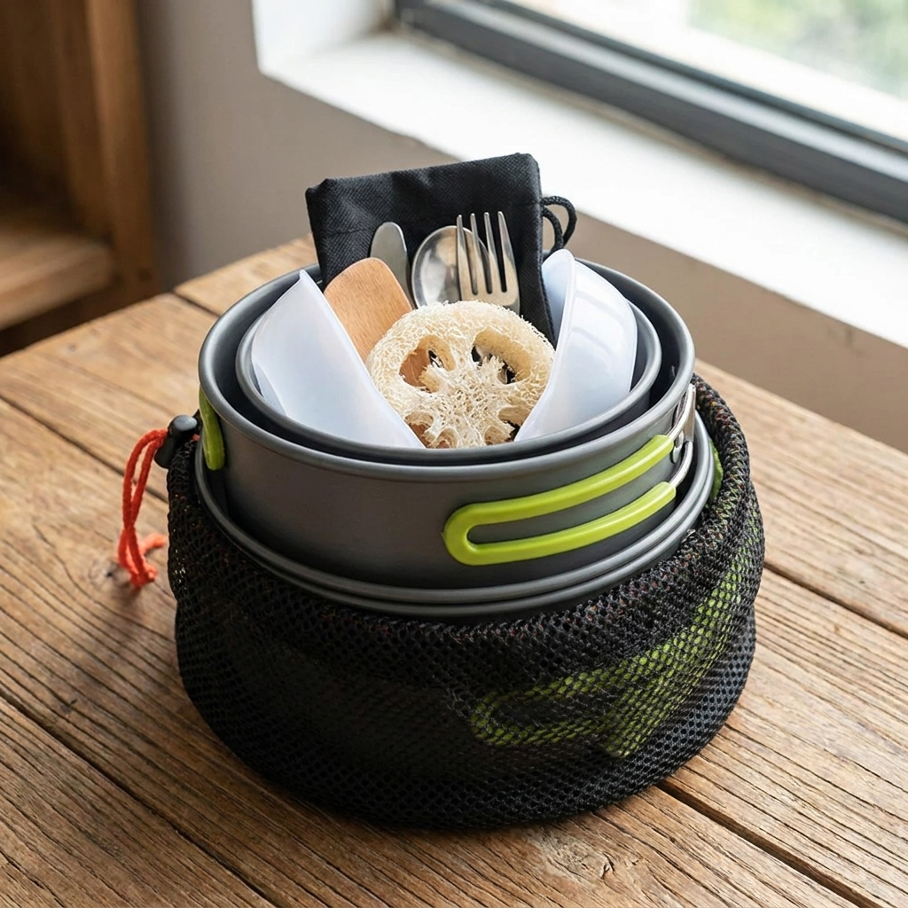 1.8L Mini Camping Cook Set with Nested Storage
