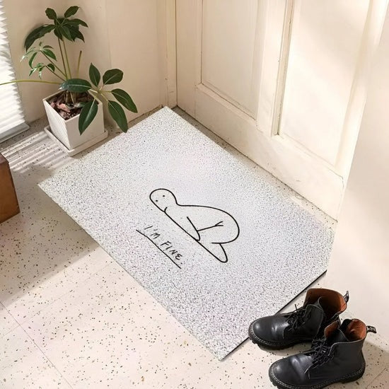 Playful Smiley Face Non Slip Indoor Outdoor Doormat for Entryway