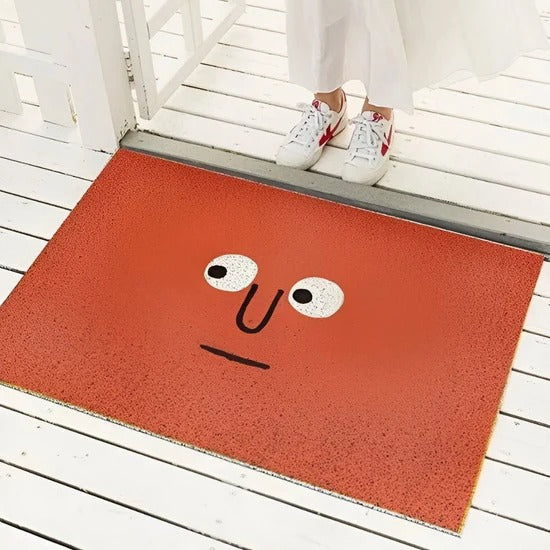 Playful Smiley Face Non Slip Indoor Outdoor Doormat for Entryway