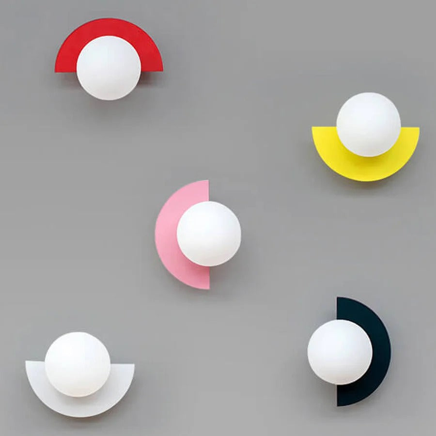 Colorful Glass Ball Wall Light for Bedroom and Living Room