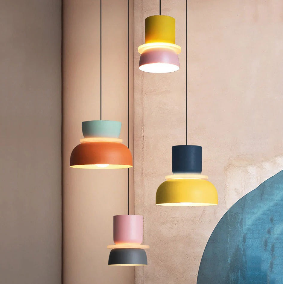 Nordic Colorful Macaron Metal Pendant Light for Living Room