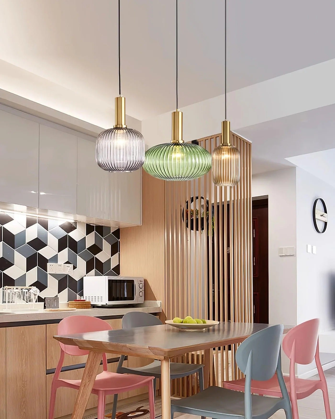 Japandi Wood Dome Pendant Light for Living Room and Bedroom
