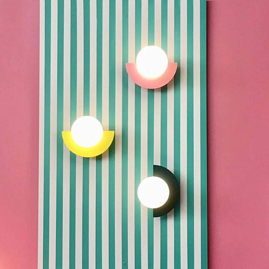 Colorful Glass Ball Wall Light for Bedroom and Living Room