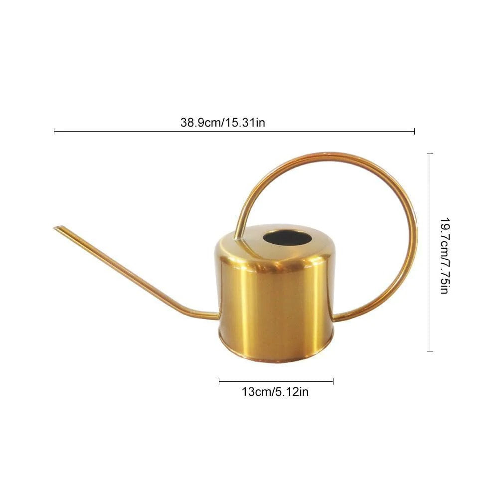 Oval Gold Stainless Steel Watering Can