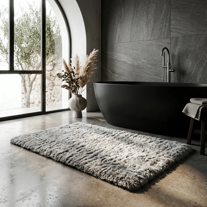 Ultra Soft Plush Microfiber Non Slip Shaggy Bath Rug for Bathroom