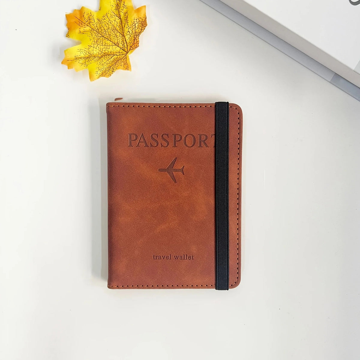 RFID Blocking Travel Wallet – Passport Holder with Adjustable Strap