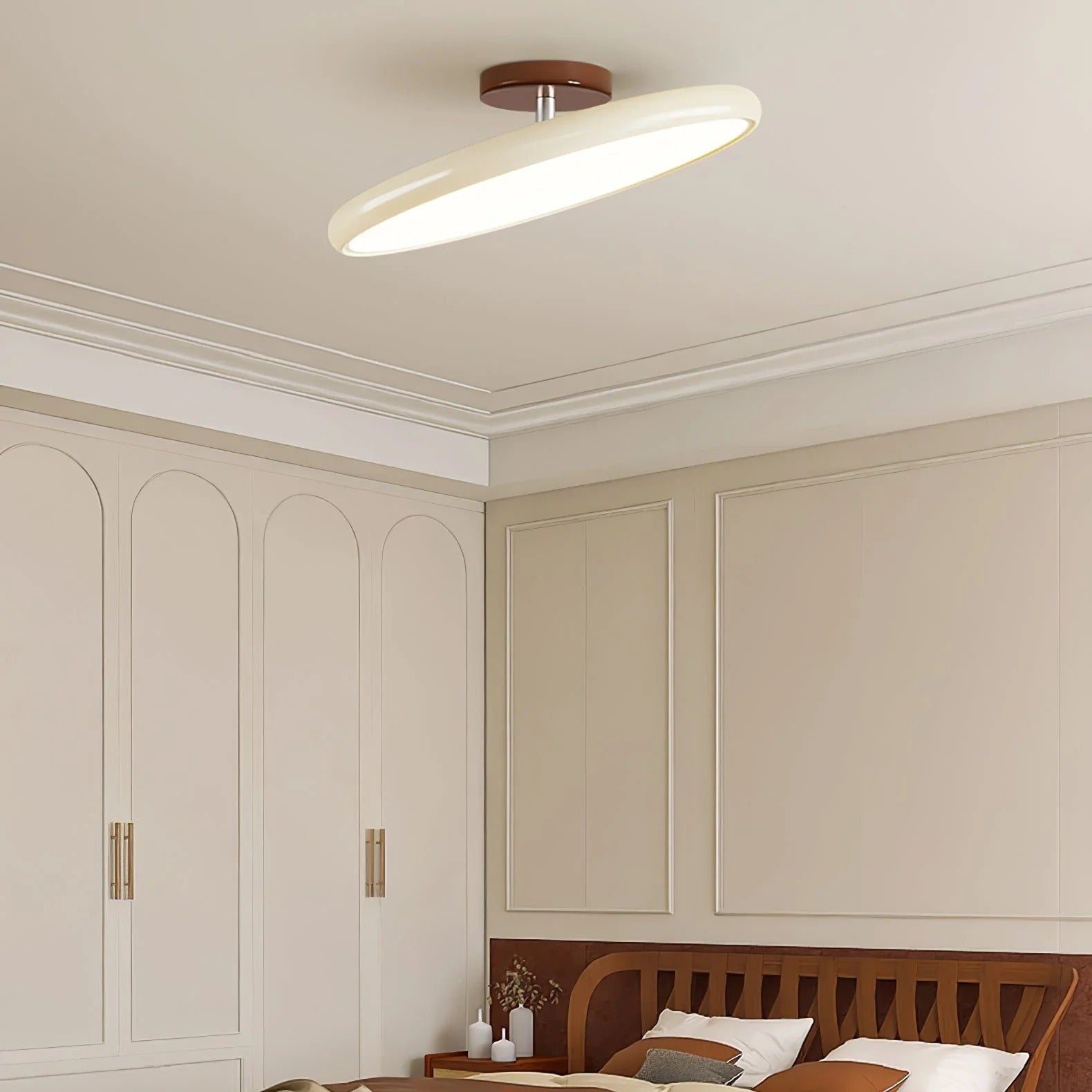 Minimalist Round Disc Flush Mount Ceiling Light for Bedroom