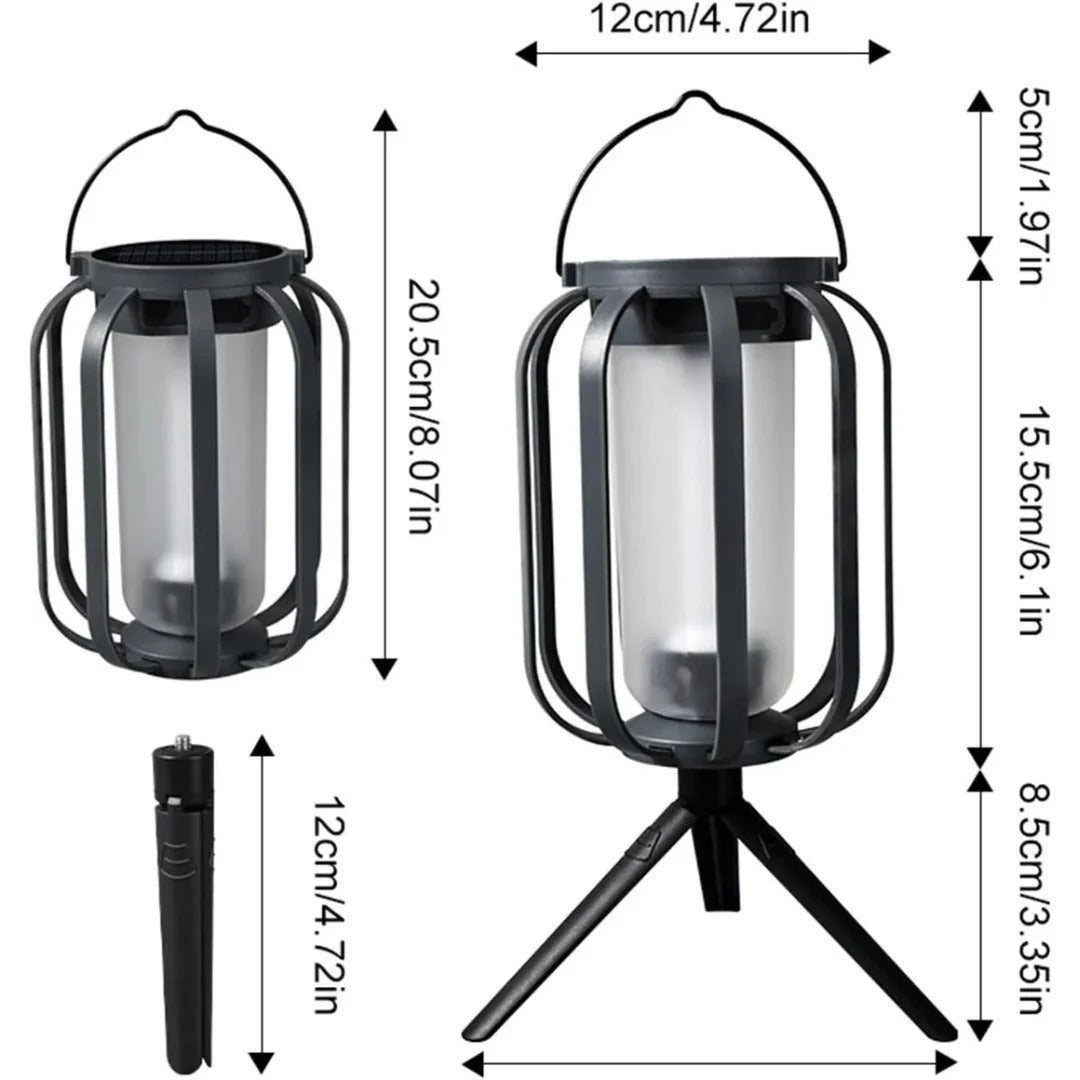 Solar LED Flame Effect Lantern