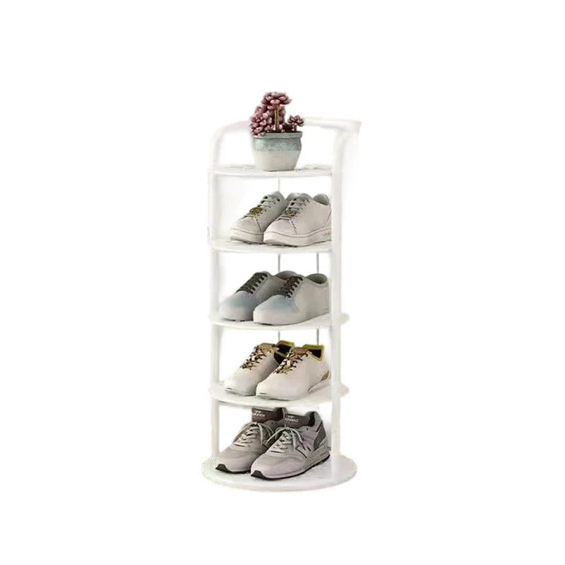 Modern Minimalist Round Carbon Steel Shoe Rack Tower for Entryways