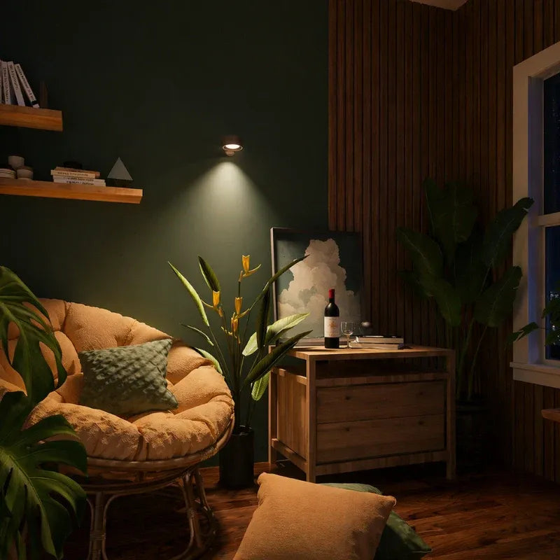 Cordless Magnetic Wall Lamp with 360 Rotation and Dimmable Warm Light for Bedside