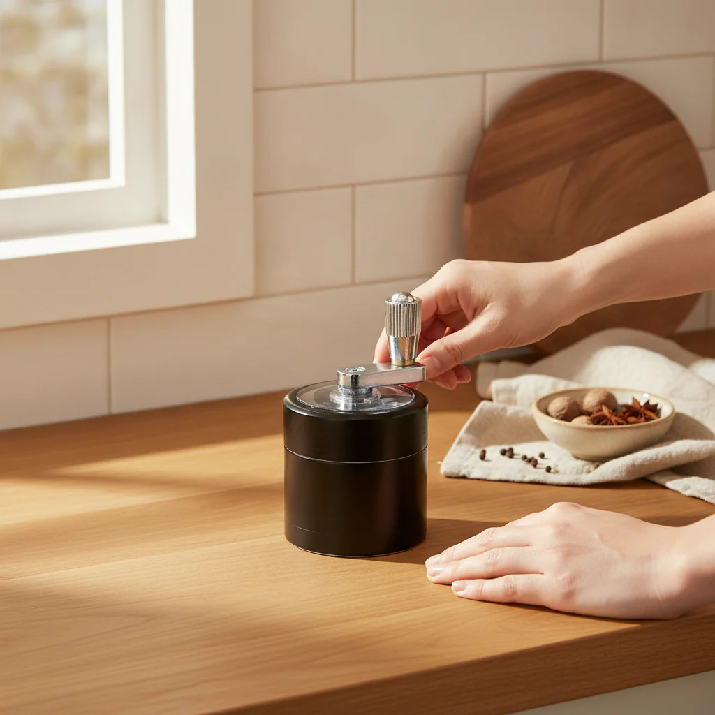 Stainless Steel Spice Mill with Crank