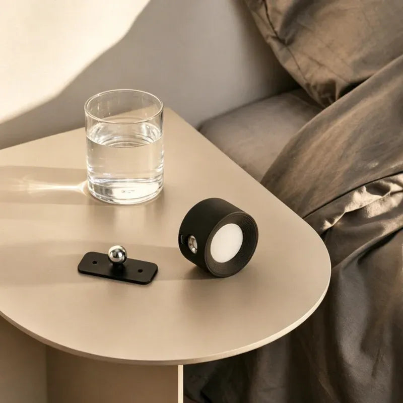 Cordless Magnetic Wall Lamp with 360 Rotation and Dimmable Warm Light for Bedside