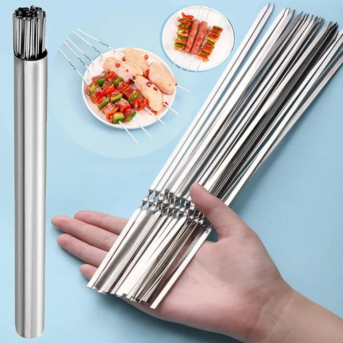 Reusable Stainless Steel BBQ Skewers