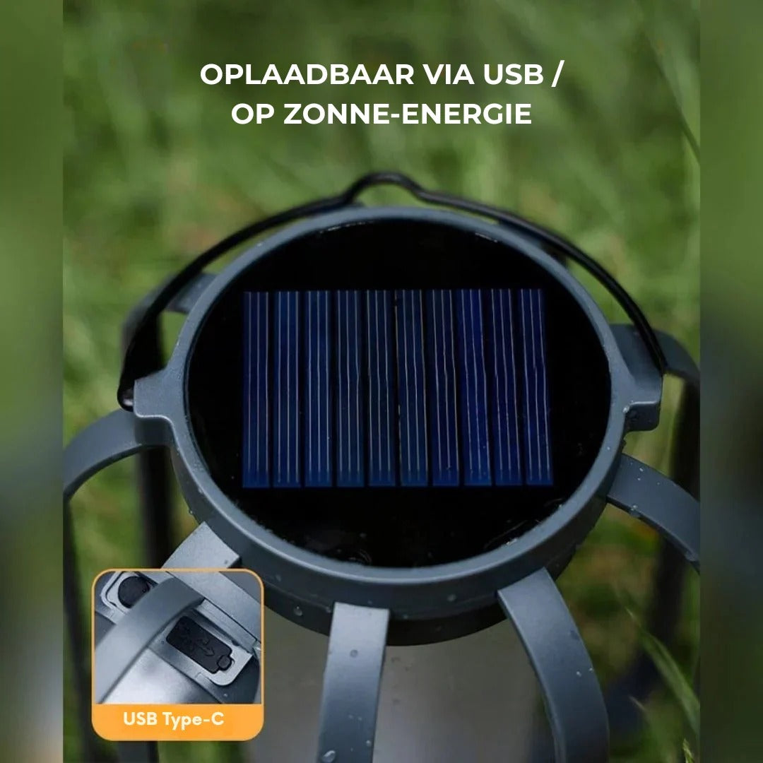 Solar LED Flame Effect Lantern