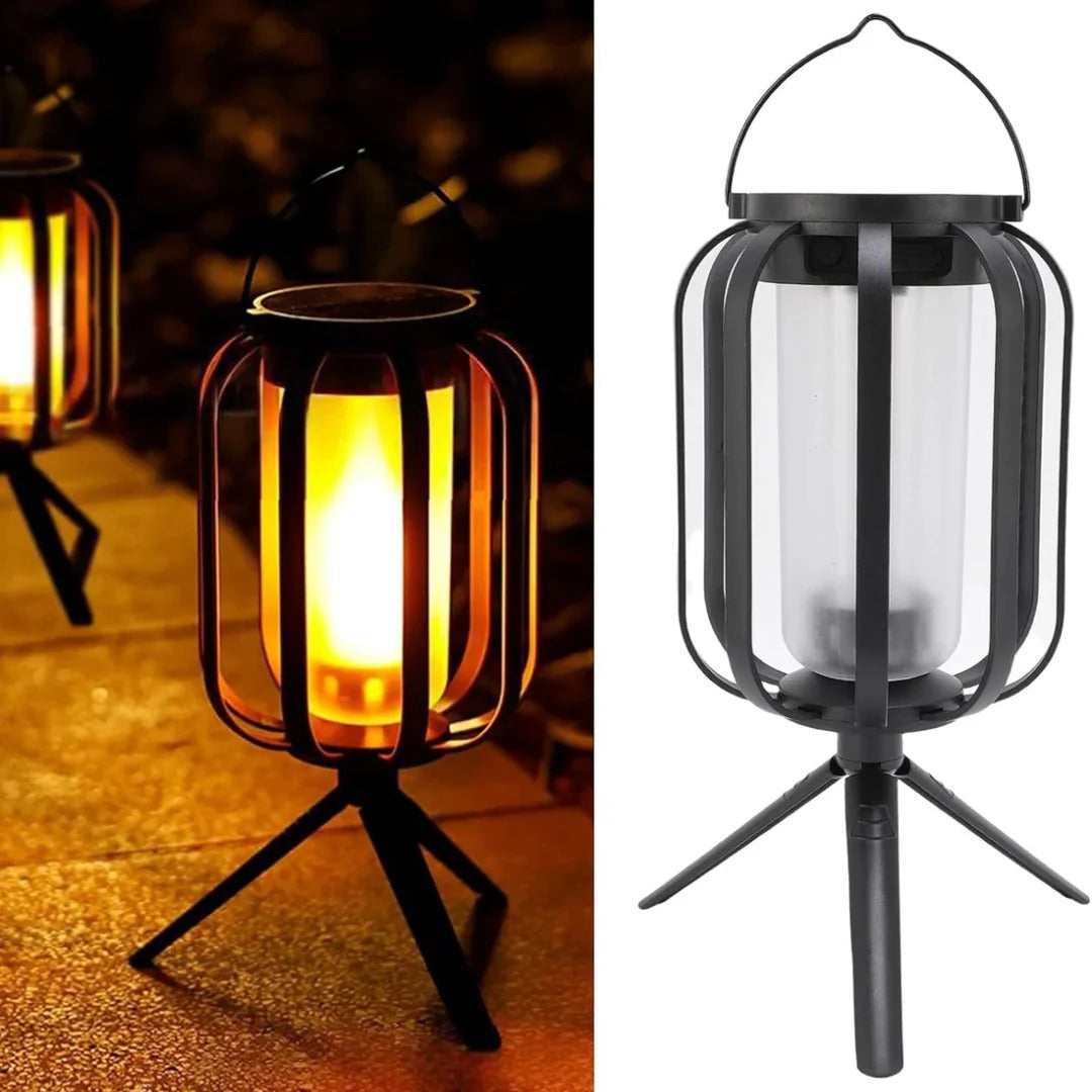 Solar LED Flame Effect Lantern