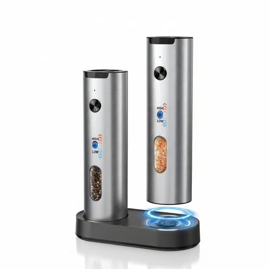 Electric Salt & Pepper Grinder Set with USB Charging Base