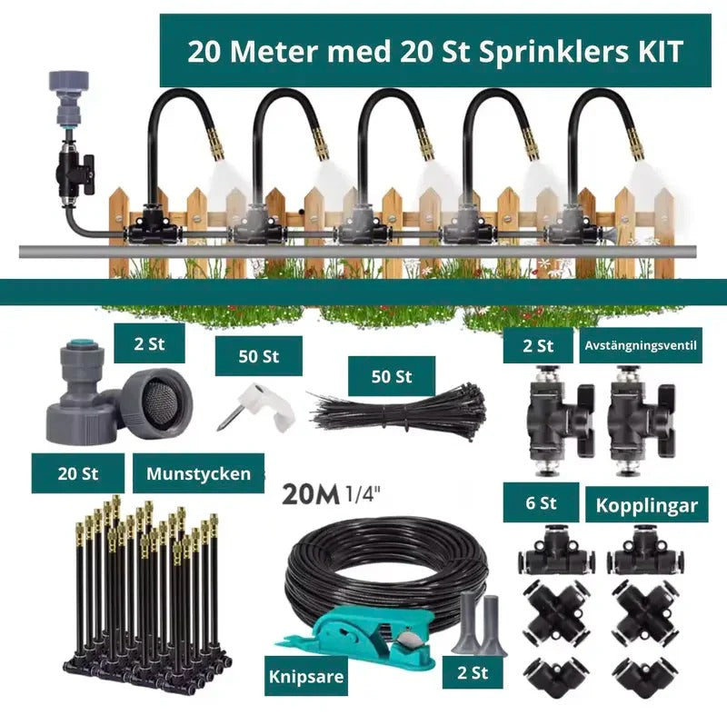 Garden Irrigation Kit with Hose and Sprinklers