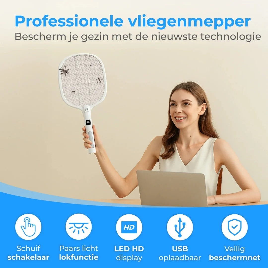 Rechargeable Electric Fly Swatter with UV Light