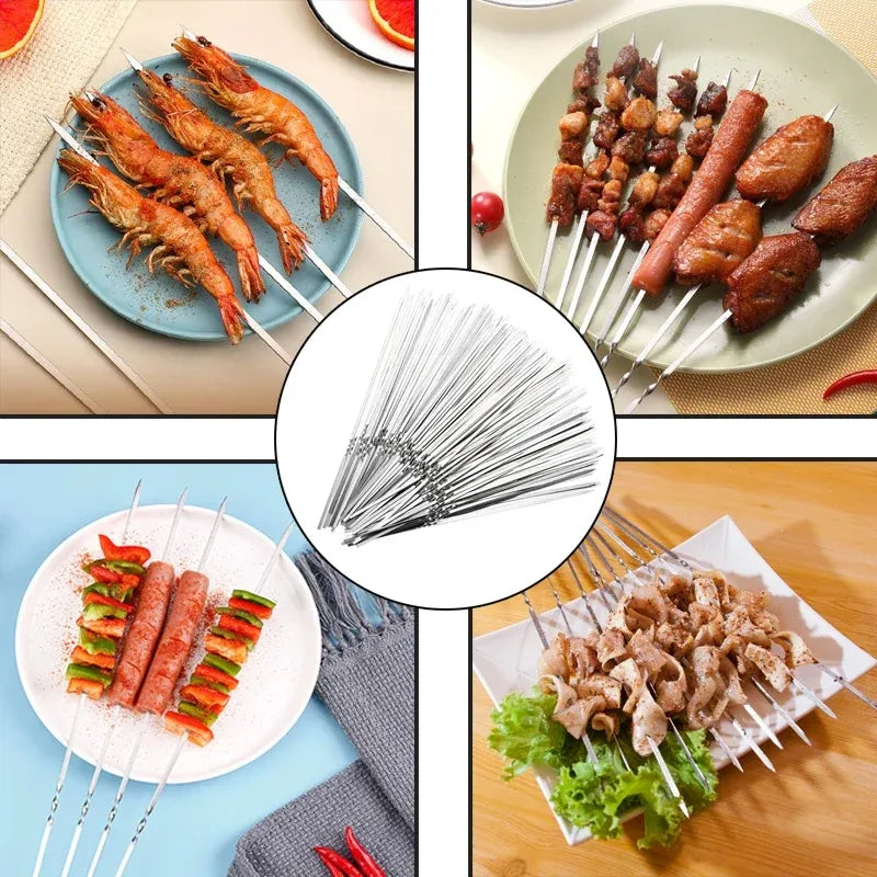 Reusable Stainless Steel BBQ Skewers