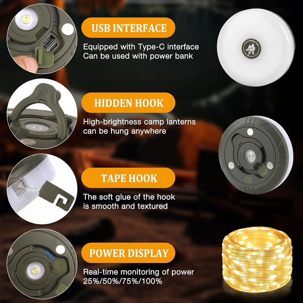 Rechargeable Waterproof Outdoor String Light (10 m)