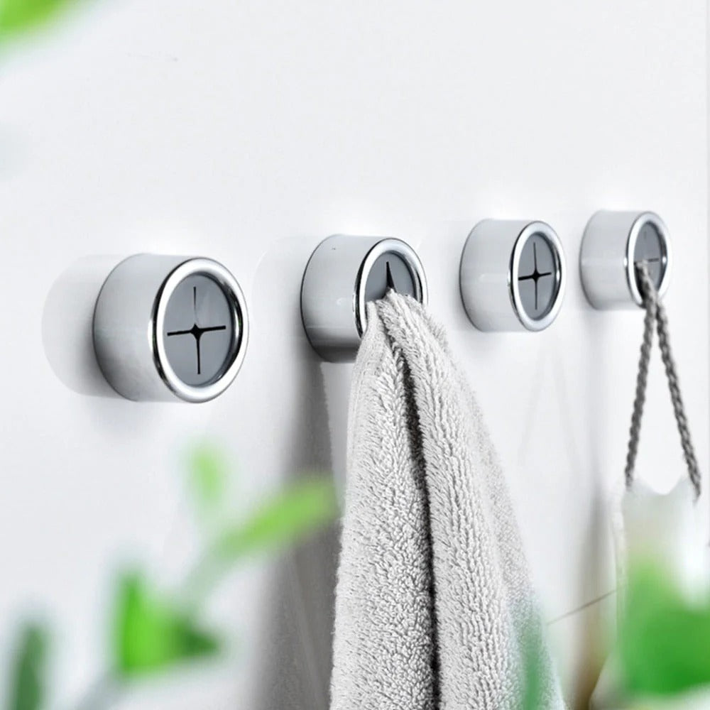 Self-Adhesive Push-In Towel Holders (Set of 3)