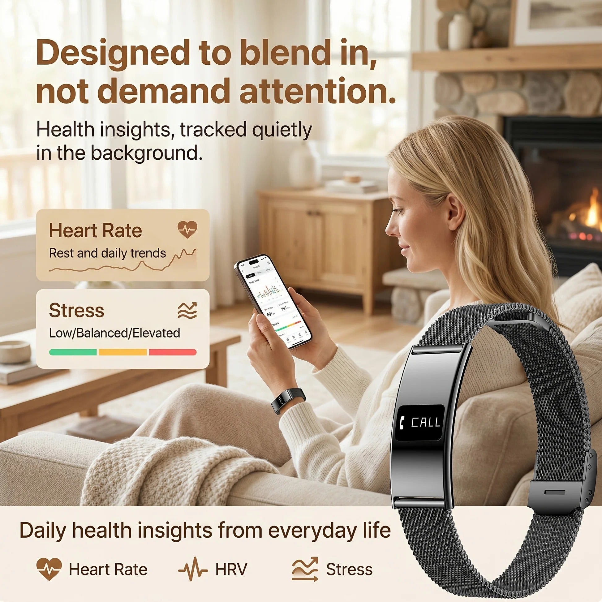Ultra-Thin Smartwatch with Health Functions
