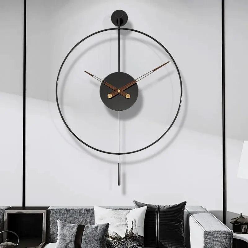 Large Silent Wall Clock – Classic Design with Pendulum