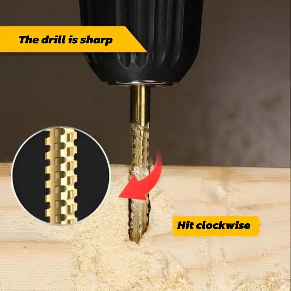 Titanium-Coated Cobalt Drill Bit Set (6-Piece)