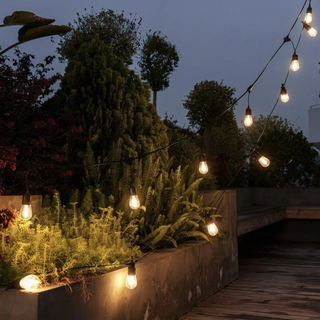 Outdoor Festoon String Lights (15 m, 15 Bulbs)