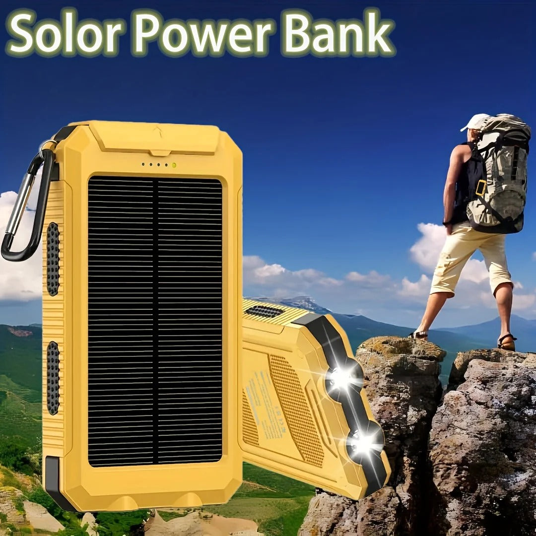 10000 mAh Solar Power Bank with LED and Compass