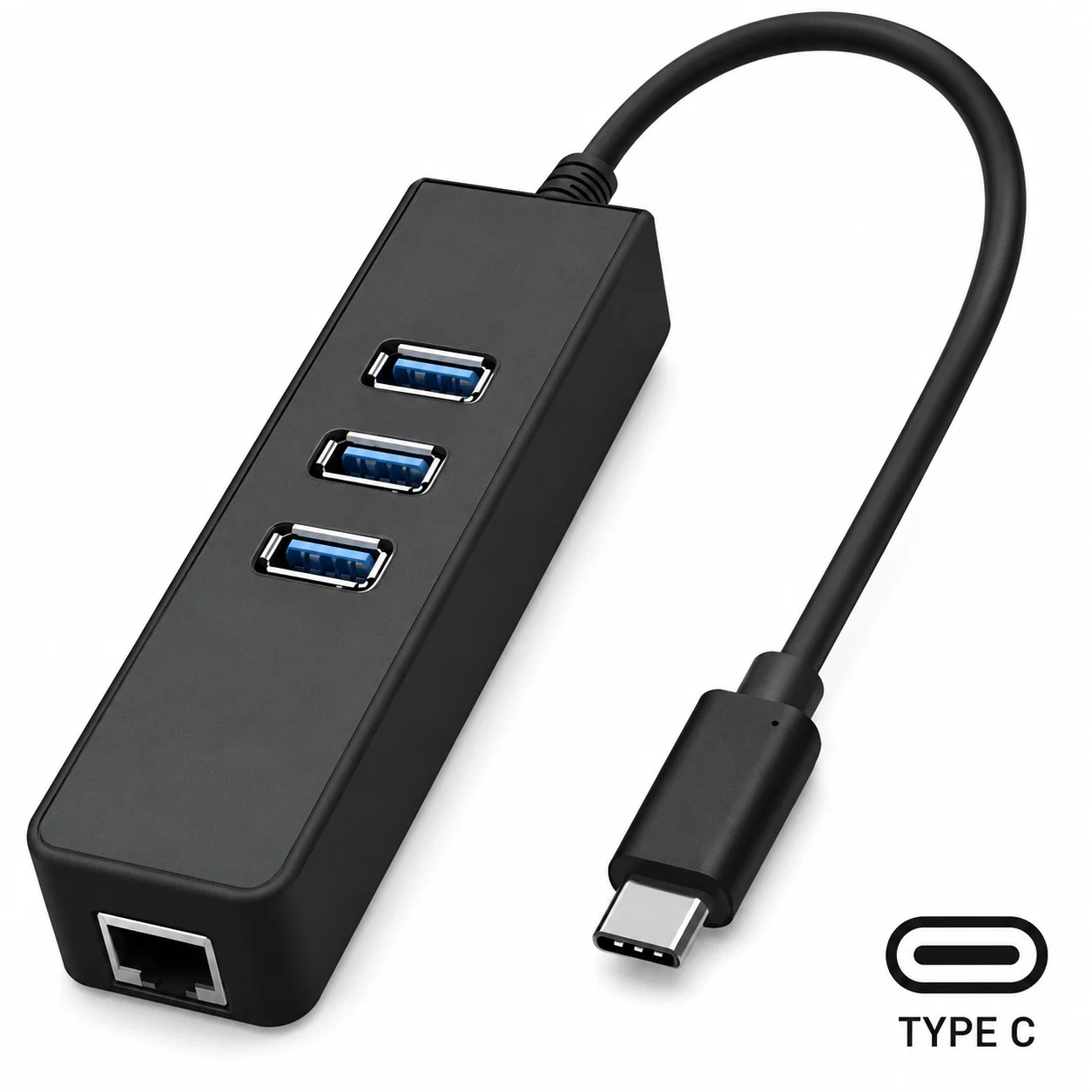 USB-C to Ethernet Adapter with USB Hub